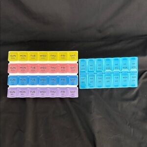 Colorful Weekly Pill Organizer Set